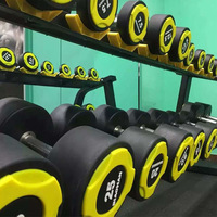 Haltères fixes, accessoires de fitness, équipement de salle de sport à domicile, haltères recouverts de caoutchouc, plaques de poids, haltères en PU