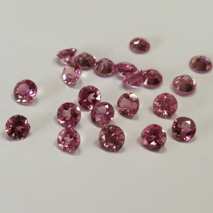 Turmalina Rosa Natural de 3 mm, Corte Redondo Facetado, Calidad Superior - Turmalina Rosa Suelta Facetada - Product Image 1