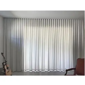 Cortinas de linho natural cinza claro para sala de estar, decoração para quarto