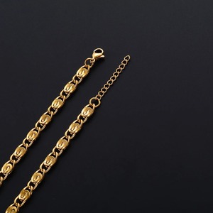 Pulsera de Acero Inoxidable Trenzado Chapada en Oro, Brazalete de Mano y Tobillera con Extensor, Joyería para Mujer y Hombre - Product Image 4