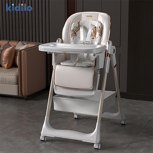 Chaise haute multifonctionnelle Kidilo pour bébé, gris/noir/orange, siège domestique convertible assis/déclinable, compatible avec les sièges <span class=keywords><strong>auto</strong></span> OLIVER - Product Image 2