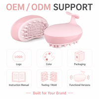 Peigne Masseur Vibrant Rechargeable Rose pour Cuir Chevelu avec Aiguilles Douces à 3 Niveaux, Chargement Magnétique, Batterie 800 mAh, Fonction Minuterie