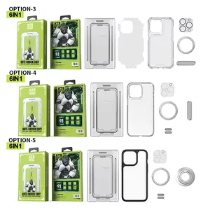 Conjunto de proteção atouchbo 360 anti-arranhões, para iphone 14 13 12 11 com capa e protetor de tela para iphone 13 pacote 6 em 1