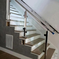 Balustrade en verre trempé sur mesure EKOO pour balcon, poteau à pince en acier inoxydable, main courante, clôture en verre