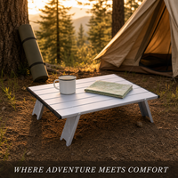 Table de camping pliable compacte en aluminium ultralégère de 0,6 kg, mini-bureau portable pour le camping en plein air, la randonnée et la plage