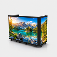 Cabine DJ LED portable personnalisable P2.064 P2.976 P3.91, comptoir DJ LED pliable avec roues pour festival, spectacle en direct, mariage, fête