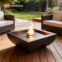 Table de foyer extérieur en métal, table de jardin en acier galvanisé, sans fumée, écologique, revêtement en poudre