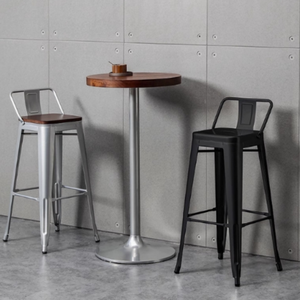 <span class=keywords><strong>Tabouret</strong></span> de bar en métal empilable <span class=keywords><strong>noir</strong></span> de haute qualité, moderne et robuste, pour la maison, le bar, l'hôtel, le salon, la salle à manger en plein air - Product Image 2
