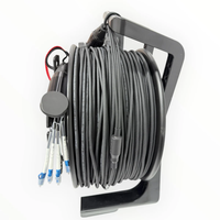Câble de brassage optique tactique LC 4 fibres sur bobine TPU 50m 100m G657A1, cordon de brassage blindé avec tambour pour événements en direct