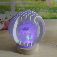 Princesse Lampe Sculpture Carte 3D Papier Lanterne Peint Sphérique Conception En Trois Dimensions pour la Saint Valentin Bénédiction Cèdre