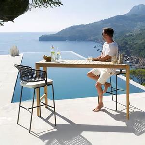 Nordic Rope Rattan aluminum Waterproof Dinning <b>Chair</b> Patio Restaurant Aluminium Stackable Outdoor bar <b>Chair</b> for Garden hotel - Product Image 4