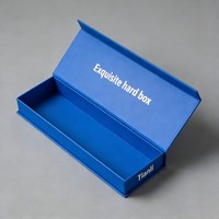 Boîtes cadeaux de luxe en carton rigide mat de haute qualité avec logo personnalisé, fermeture magnétique, grande taille, bleu, emballage haut de gamme