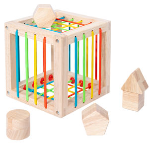 Şekil sıralama küp ahşap klasik çocuk oyuncakları blokları koymak küp oyuncaklar Montessori öğrenme çocuk oyuncakları - Product Image 3