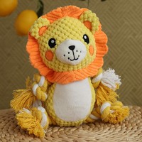 Jouets pour chiens en coton durable, corduroy résistant, en forme d'animaux, peluche couineuse, avec fonction de jeu sonore pour grands chiens