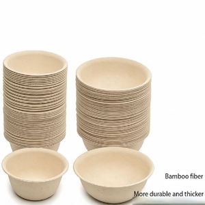 Customized Classic Eco-Friendly Bamboo Pulp Bowl Lightweight Salad Fruit Smoothie Bowls Handmade Home Decor Parties - Product Image 4