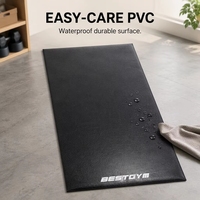 Tapis de vélo d'exercice Bestgym en PVC antidérapant et insonorisant, épaisseur 6 mm, noir, soldes de liquidation, tapis de protection pour sol, tapis de fitness