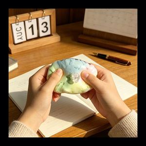 Cute Noisy Ice Cream <b>SLIME</b> Squishy Ball Handcrafted Transparent Recovery Toy Tactile Therapy Desk Focus Travel Accessory Daily - Product Image 3