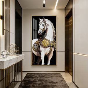 Nouvelle Peinture Murale Cheval Luxe Chambre à Coucher Peinture UV Animaux Modernes Luxe Peinture en Porcelaine Cristalline Peinture Décorative Lumineuse LED - Product Image 6