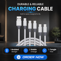 Câble USB 2.0 vers Type-C en nylon tressé réversible de haute qualité avec gaine en TPE, charge rapide 3A pour téléphone portable, appareil photo, ordinateur