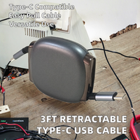 Câble de données USB-C magnétique rétractable de 7 longueurs, 3 pieds, 240 W, TPE, 5 A, charge rapide, accessoires pour téléphone, expédition immédiate