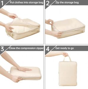 Sac de rangement compressible au design minimaliste, double fermeture éclair, cubes de rangement haute performance pour vêtements et literie, pour sac à main, Noël - Product Image 4