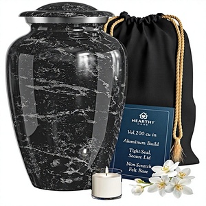 Urne funéraire noire avec motif de tigre bleu et bordure argentée, urne commémorative pour cendres humaines adulte, urne haut de gamme - Product Image 5