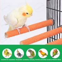 Accessoires de cage à oiseaux colorés pôle de support d'oiseau rugueux bâton de meulage de patte de perroquet en bois naturel