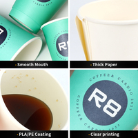 Gobelet en papier pour café de 16 oz, imprimé sur mesure pour les boissons chaudes, gobelet en papier jetable avec couvercle, emballage écologique à emporter