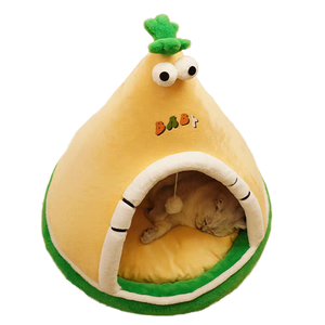 Lit pour animaux de compagnie Nest Cave, utilisable toute l'année, design hivernal épaissi et chaud, structure fermée, écologique, style dessin animé doux - Product Image 2