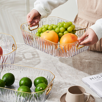Vierkante PET fruit schaal dienblad ecologisch modern luxe feestgebruik transparant salontafel snack schaal