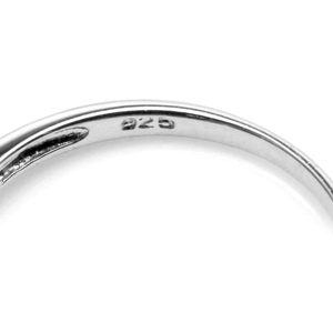 Anillo de compromiso Silvershake Topaz, corte octogonal de 7x5mm, plata de ley 925, chapado en oro blanco o amarillo, joyería fina para mujer - Product Image 6