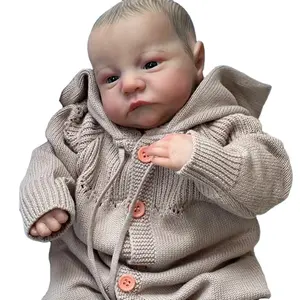 19 pulgadas Reborn Dolls Silicona Lindos Bebés Suaves Muñeca Levi Awake Bebé Recién Nacido