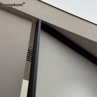 Pintu ayun kaca antigores gagang krom, pintu kaca berbentuk Strip masuk tahan air