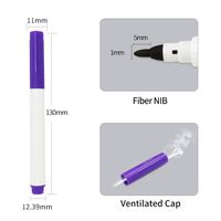 Stylo marqueur chirurgical miniature professionnel pour tatouage des sourcils, avec règle en papier et pointe fine stérile pour la chirurgie cutanée