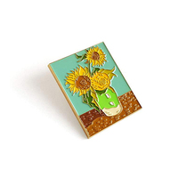 Van Gogh Portrait nuit étoilée peinture tournesols vintage métal broche broches accessoires personnalisé dur doux émail épinglette fabricant