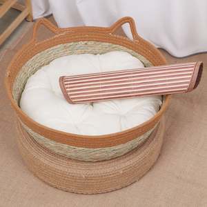 Camas para Mascotas en Oferta <span class=keywords><strong>2026</strong></span>, Camas de Ratán Natural para Perros y Gatos, Cesta Redonda Hecha a Mano para Mascotas - Product Image 1