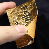 Patch en cuir personnalisé pour jeans et sacs, logo gaufré, étiquettes en cuir véritable pour vêtements, support adhésif écologique, découpe laser 3D en rouleau