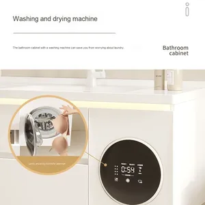 Mini <span class=keywords><strong>lavadora</strong></span> personalizada estilo crema, armario <span class=keywords><strong>de</strong></span> <span class=keywords><strong>baño</strong></span>, combinación inteligente, <span class=keywords><strong>lavabo</strong></span>, mesa <span class=keywords><strong>de</strong></span> mano, laca, superficie <span class=keywords><strong>de</strong></span> Panel <span class=keywords><strong>de</strong></span> puerta - Product Image 5