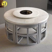 Table à manger pour la maison, petit appartement, meubles, table ronde pliante en céramique solide