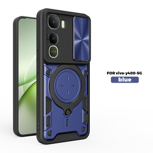 Vivo y400 5g עיצוב שריון tpu + תיק טלפון נייד במקרה טלפון נייד עם מעמד מסתובב & רכב הר מגנט shockproof - Product Image 3
