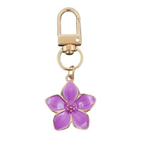 Porte-clés dessin animé Fleur de cerisier - Charme pendentif en métal rose mignon pour sac et clés