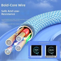 Kabel Pengisian Daya 66W Super Cepat CarPlay USB-A ke Type-C 1.5m dengan Selubung Anyaman untuk iPhone 15/16