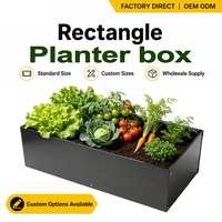 Pot Tanam Terangkat Modern dari Baja Corten yang Tahan Lama dengan Kapasitas 72L, Finishing Berkarat untuk Kebun Sayuran di Halaman Belakang