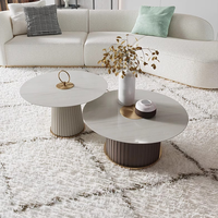Ensemble de petite table basse ronde de Style nordique lumière luxe moderne créatif à la mode pour petits appartements en pierre