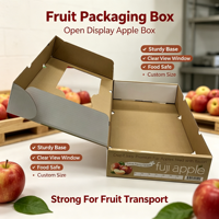 Boîte à fruits en carton ondulé personnalisée avec fenêtre, emballage en papier pour fruits, solution d'emballage cadeau pour pommes, mangues et produits frais