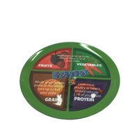 100% assiettes en plastique mélamine impression personnalisée vaisselle ronde pour Camping et équilibrage Type de plat de plat de régime