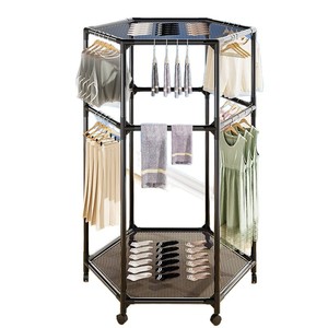 Perchero Metálico Moderno y Portátil para el Hogar, con Ruedas y una Malla de Almacenamiento, Apto para la Sala de Estar. - Product Image 6