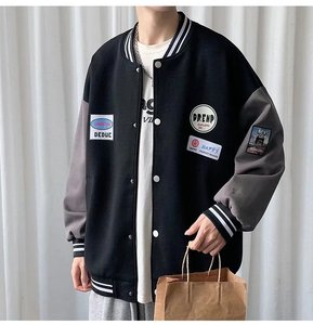 Giacca da Baseball da Uomo 2023, Stile Hong Kong, Alla Moda, Nuovo Cappotto Trendy con Logo Frontale, Stile High Street, Primavera-Autunno - Product Image 2