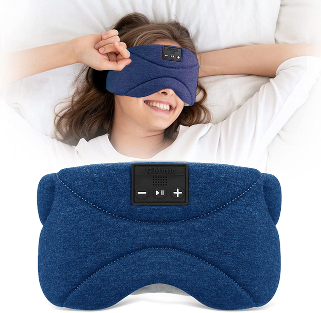Smart Sleep Mask Bluetooth Sleep Headphones with 24 Built-in White Noise for Side Sleeper 3D Silk Eye Mask for Sleep OEM Supply