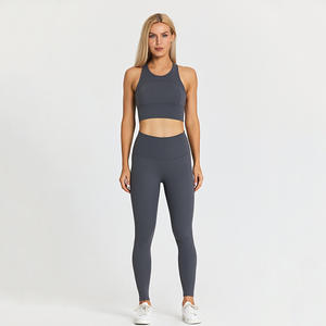 Combinaison de sport en stock pour femmes vêtements d'extérieur vêtements d'entraînement pour la course vêtements de yoga brossés respectueux de la peau - Product Image 5